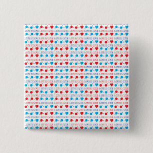 LOVE is LOVE quote in red and blue 2 Inch Square Button