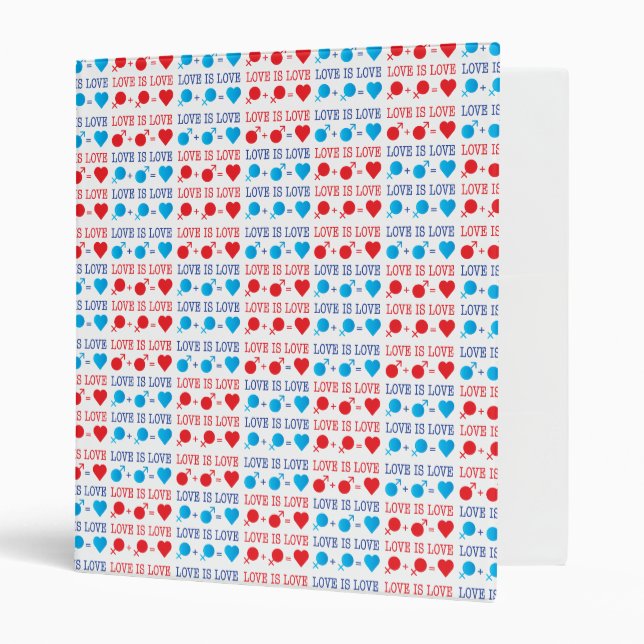 LOVE is LOVE quote in red and blue Binder (Front/Inside)