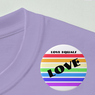 Love is Love Rainbow Flag Stripes 3 Inch Round Button