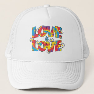 Love Is Love - Rainbow Floral LGBTQ Pride Trucker Hat
