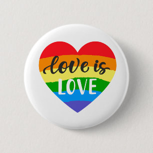 Love is Love Rainbow Heart 2 Inch Round Button