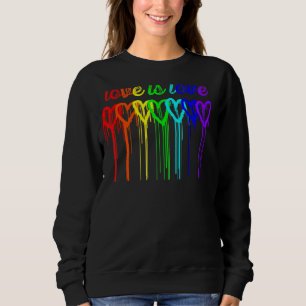 Love Is Love Rainbow Heart Gay Lesbian Pride Sweatshirt