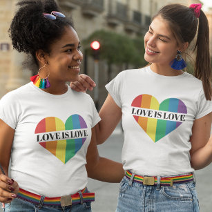 Love is Love rainbow heart LGBTQ pride T-Shirt
