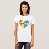 Love is Love rainbow heart LGBTQ pride T-Shirt (Front Full)