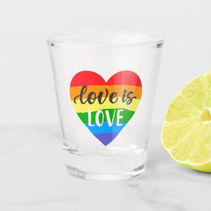 Love is Love Rainbow Heart Shot Glass