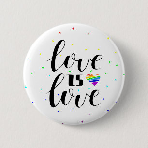 Love is Love   Rainbow Hearts 2 Inch Round Button