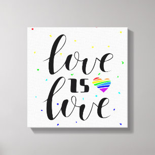 Love is Love Rainbow Hearts Canvas Print