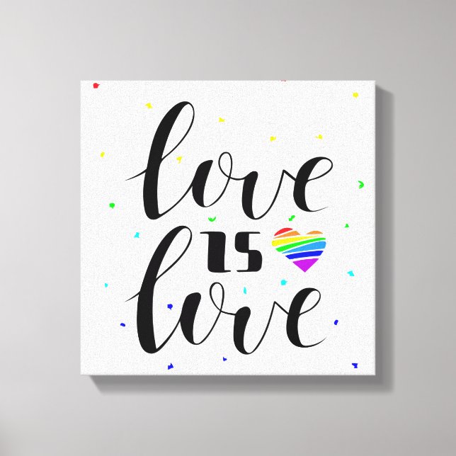 Love is Love | Rainbow Hearts Canvas Print (Front)