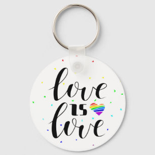 Love is Love Rainbow Hearts Keychain