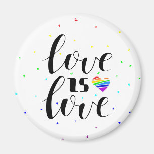 Love is Love   Rainbow Hearts Magnet