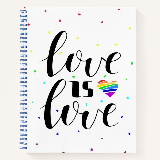 Love is Love | Rainbow Hearts Notebook (Front)