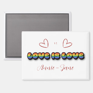 Love is Love Rainbow LGBTQ Magnet