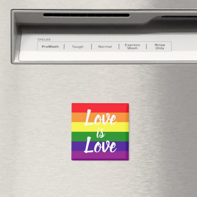 Love is Love Rainbow LGBTQ Pride Magnet (In Situ (Dishwasher))