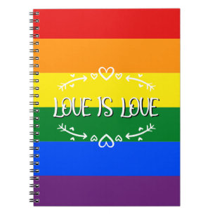 Love is Love Rainbow LGBTQ Pride Notebook