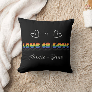 Love is Love Rainbow LGBTQ Throw Pillow