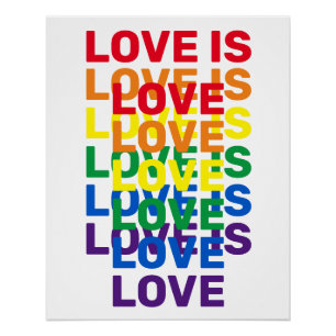 Love is love rainbow modern typography cool poster