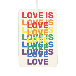 Love is love rainbow modern typography pattern air freshener