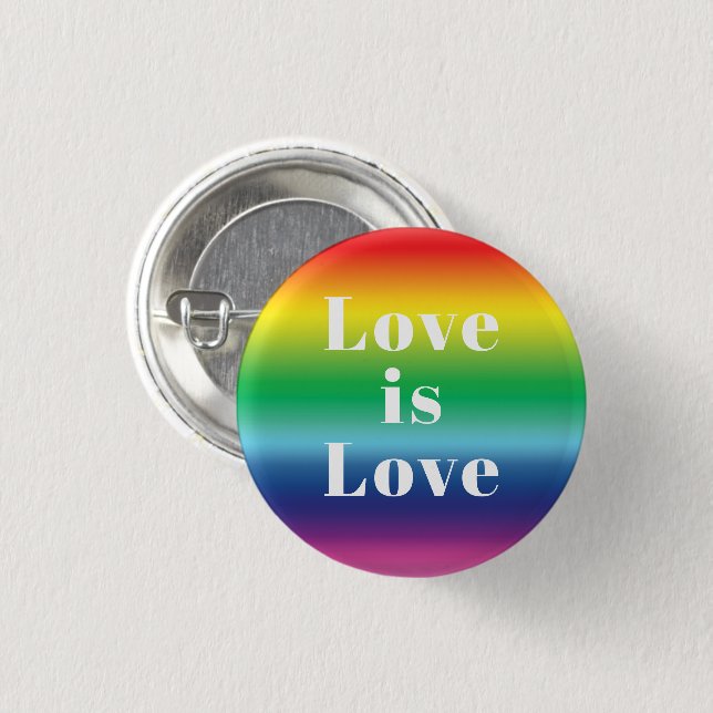 Love is Love rainbow pattern lgbtq gay pride 1 Inch Round Button (Front & Back)