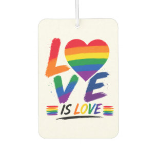 Love Is Love – Rainbow Pride Brush Design Air Freshener