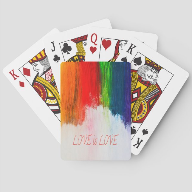 Love is Love Rainbow Pride LBGQT Playing Cards (Back)