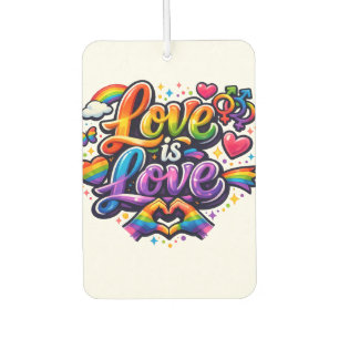 Love Is Love – Rainbow Pride Typography Air Freshener