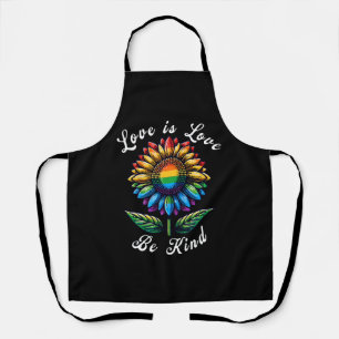 Love Is Love Rainbow Sunflower LGBT+ Gay Lesbian P Apron