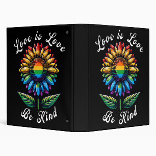 Love Is Love Rainbow Sunflower LGBT+ Gay Lesbian P Binder