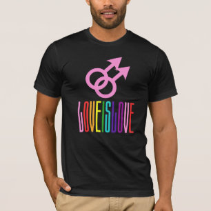 Love is Love Rainbow Text LGBTQ Gay Pride T-Shirt