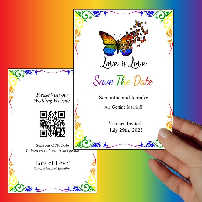 Love is Love Rainbow Theme Enregistrer la carte Da (Créateur téléchargé)