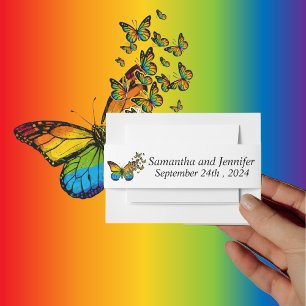 Love is Love Rainbow Theme Wedding Invitation Belly Band