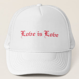 Love is love red Old English typography cool Trucker Hat