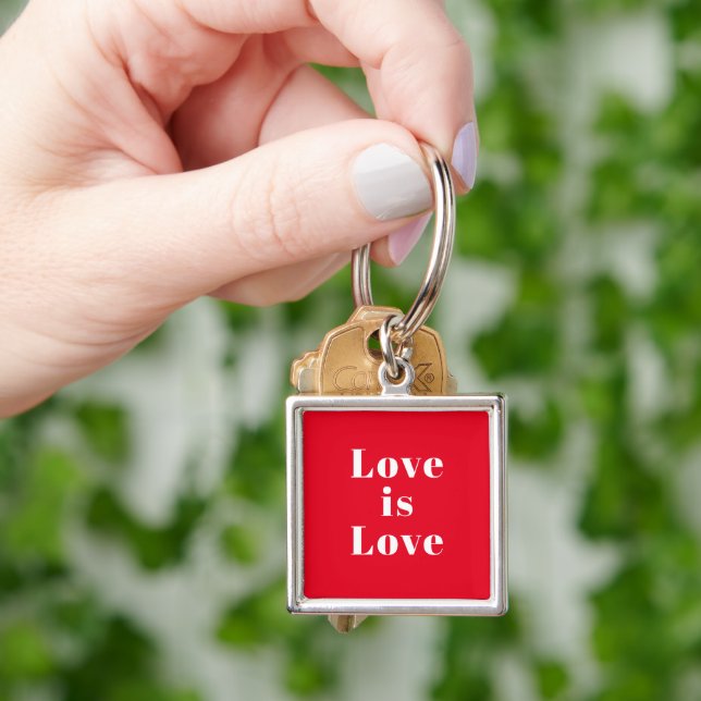 "Love is Love" red white Keychain (Hand)