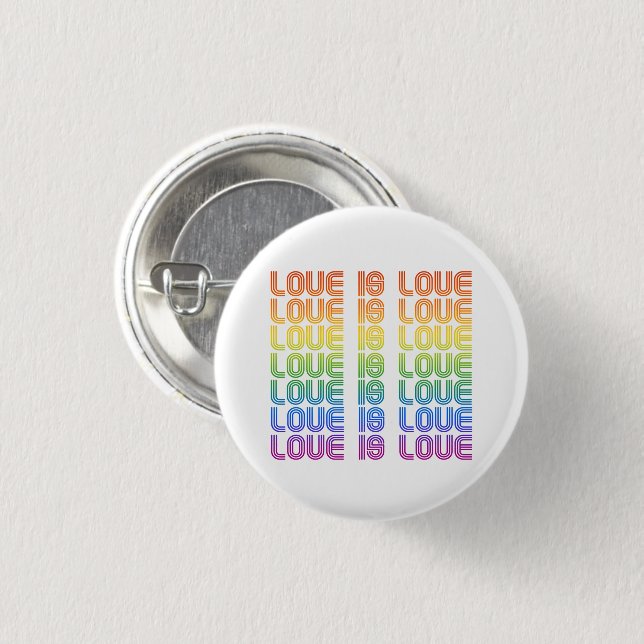 Love is Love Retro 1 Inch Round Button (Front & Back)