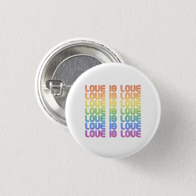 Love is Love Retro 1 Inch Round Button (Front & Back)