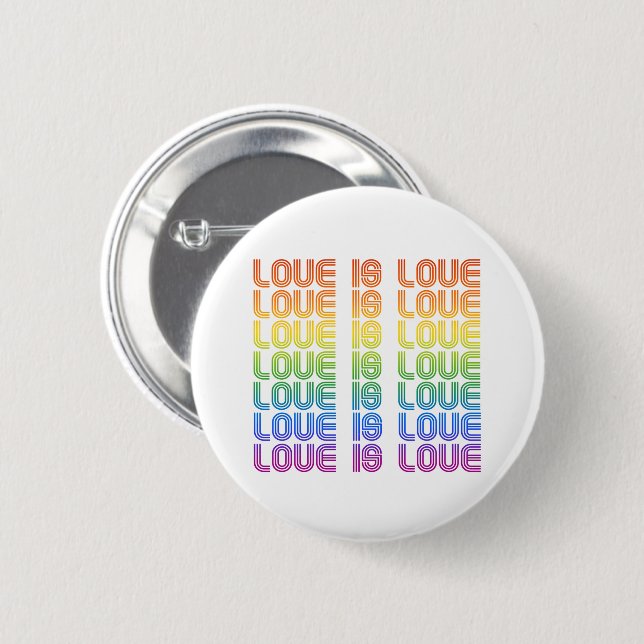 Love is Love Retro 2 Inch Round Button (Front & Back)