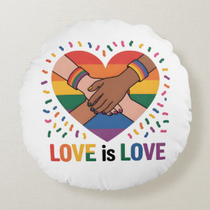 Love is love round pillow