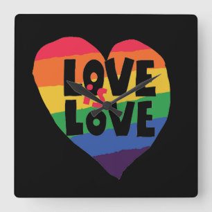 Love is Love Square Wall Clock