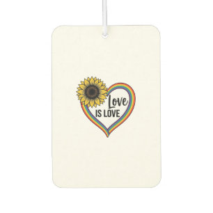 Love Is Love Sunflower Heart Vintage Vector Shirt_ Air Freshener