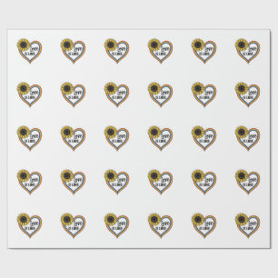 Love Is Love Sunflower Heart Vintage Vector Shirt_ Wrapping Paper