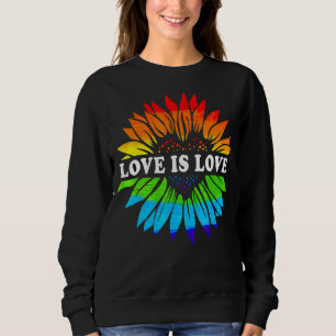 Love Is Love Sunflower Lgbt Gay Lesbian Trans Bise Sweatshirt