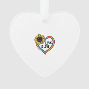 Love Is Love Tournesol Cœur Vintage Vector T-Shirt