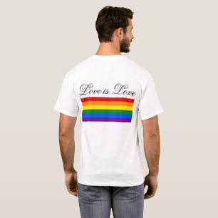 Love is Love Typography Gay Pride LGBT Rainbow T-Shirt