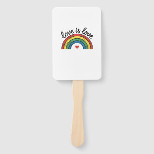 Love Is Love Vintage Rainbow Heart Shirt Design_1 Hand Fan