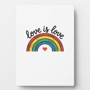Love Is Love Vintage Rainbow Heart Shirt Design_1 Plaque