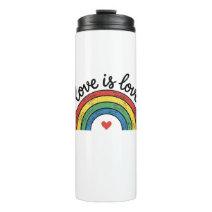 Love Is Love Vintage Rainbow Heart Shirt Design_1 Thermal Tumbler