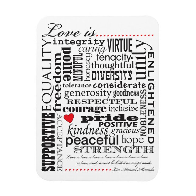 Love Is Love, Words Matter Magnet (Vertical)