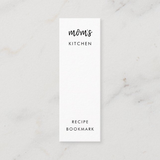 Love is Mom's Cooking | Mini Recipe Bookmark Card (Front)