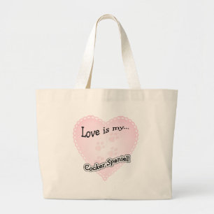 Love is my Cocker Spaniel Large Tote Bag