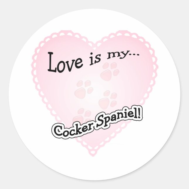 Love is my Cocker Spaniel - Sticker (Front)