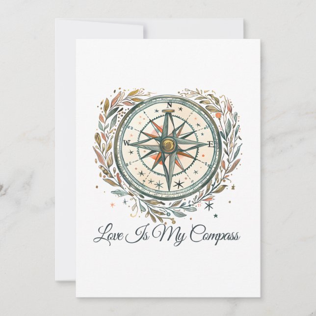 Love Is My Compass – LGBTQ Camping Pride Design Invitation (Front)